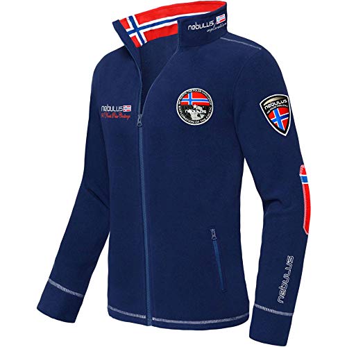 Nebulus Herren Fleecejacke Explore, warme Fleece Jacke, mit langem Full-Zip Reißverschluss, Navy - M von Nebulus