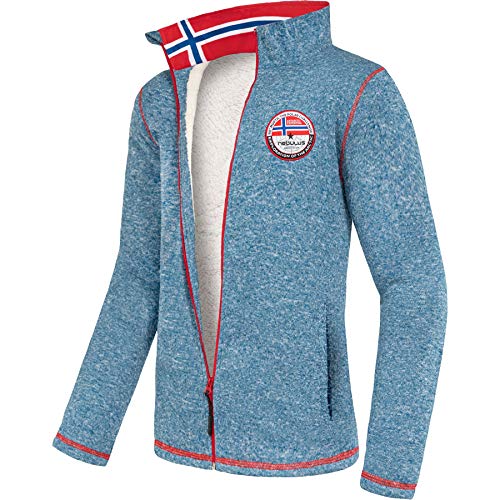 Nebulus Herren Fleecejacke FALLOU, warme Fleece Jacke, mit langem Full-Zip Reißverschluss, Blue net - XXL von Nebulus