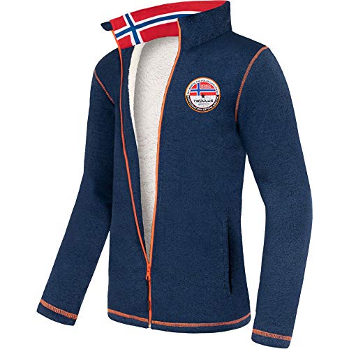 Nebulus Herren Fleecejacke FALLOU, warme Fleece Jacke, mit langem Full-Zip Reißverschluss, Navy - M von Nebulus