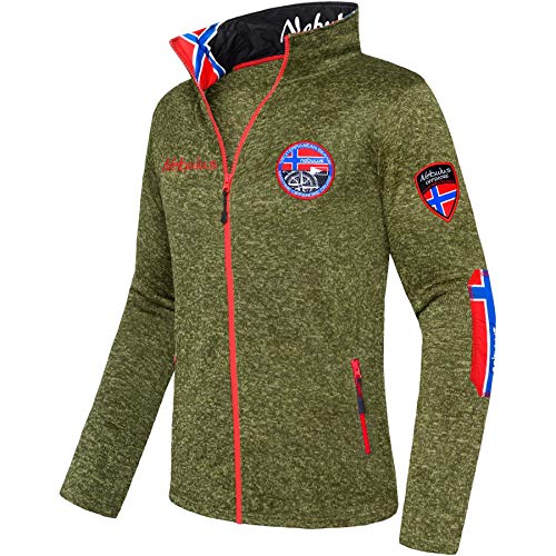 Nebulus Herren Fleecejacke FLENN, warme Fleece Jacke, mit langem Full-Zip Reißverschluss, Gap-Green - 3XL von Nebulus