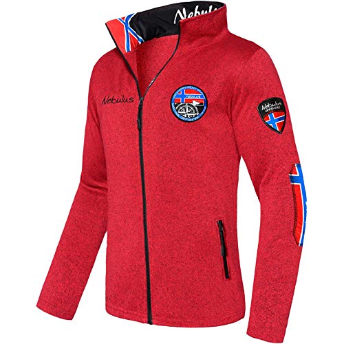 Nebulus Herren Fleecejacke FLENN, warme Fleece Jacke, mit langem Full-Zip Reißverschluss, rot - M von Nebulus