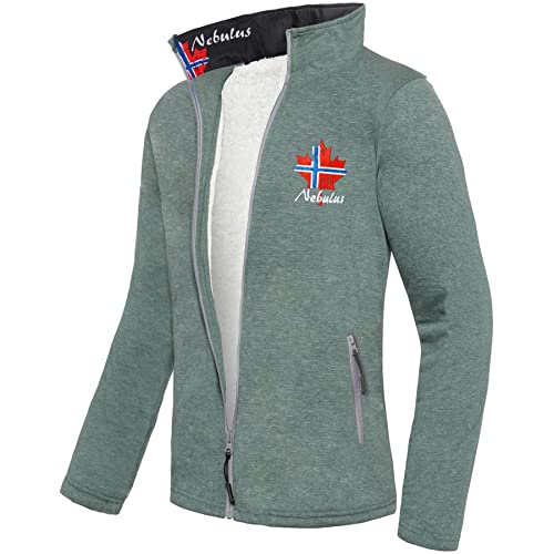 Nebulus Herren Fleecejacke Gap, warme Fleece Jacke, mit langem Full-Zip Reißverschluss, grün - S von Nebulus