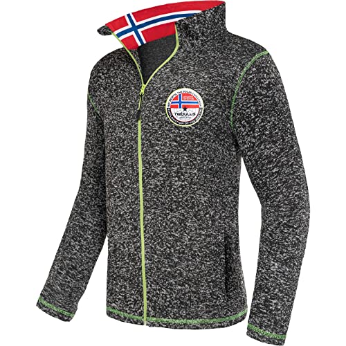 Nebulus Herren Fleecejacke LUZON, warme Fleece Jacke, mit langem Full-Zip Reißverschluss, schwarz - XL von Nebulus