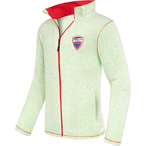 Nebulus Herren Fleecejacke Lanai, warme Fleece Jacke, mit langem Full-Zip Reißverschluss, Lime-rot - L von Nebulus