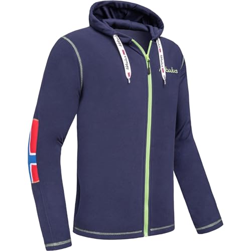 Nebulus Herren Fleecejacke NORDAST, warme Fleece Jacke, mit langem Full-Zip Reißverschluss, Navy-Lime - L von Nebulus