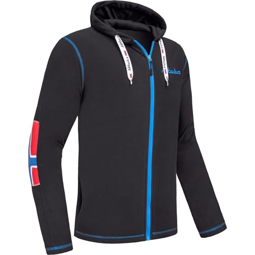 Nebulus Herren Fleecejacke NORDAST, warme Fleece Jacke, mit langem Full-Zip Reißverschluss, schwarz-Kobalt - L von Nebulus