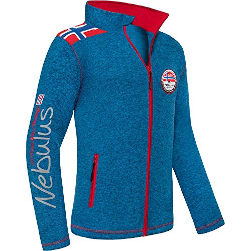 Nebulus Herren Fleecejacke NORKY, warme Fleece Jacke, mit langem Full-Zip Reißverschluss, Malibu - 3XL von Nebulus