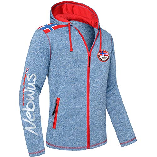 Nebulus Herren Fleecejacke NORSKA, warme Fleece Jacke, mit langem Full-Zip Reißverschluss, türkis meliert - XL von Nebulus