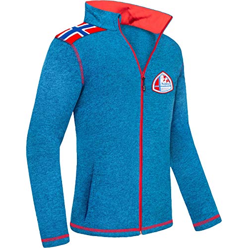Nebulus Herren Fleecejacke NORSKY, warme Fleece Jacke, mit langem Full-Zip Reißverschluss, Malibu meliert - L von Nebulus