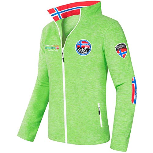 Nebulus Herren Fleecejacke OFFBACK, warme Fleece Jacke, mit langem Full-Zip Reißverschluss, Lime - S von Nebulus