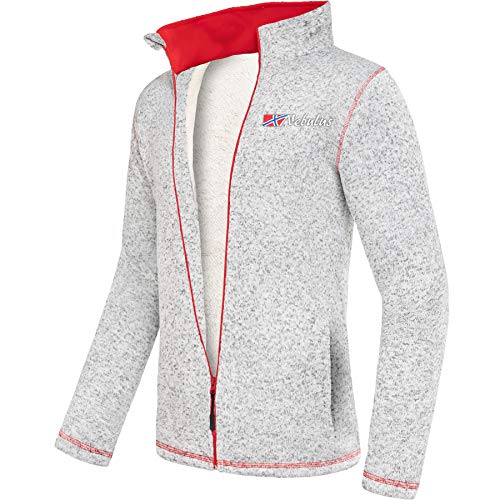 Nebulus Herren Fleecejacke ONEGA, warme Fleece Jacke, mit langem Full-Zip Reißverschluss, hellgrau - M von Nebulus