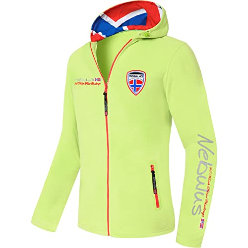 Nebulus Herren Fleecejacke SCHWEDEN, warme Fleece Jacke, mit langem Full-Zip Reißverschluss, Lime Green - L von Nebulus