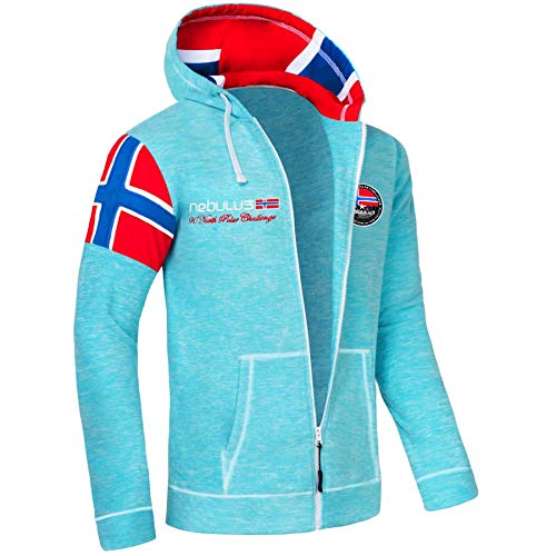 Nebulus Herren Fleecejacke Searcher, warme Fleece Jacke, mit langem Full-Zip Reißverschluss, Malibu-meliert - L von Nebulus