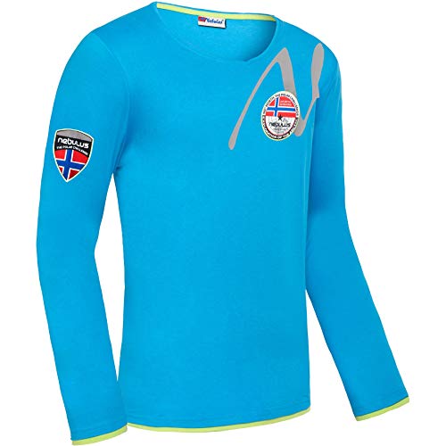 Nebulus Herren Longsleeve HARU, lässige Shirt, V-Ausschnitt, Malibu - L von Nebulus