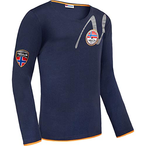 Nebulus Herren Longsleeve HARU, lässige Shirt, V-Ausschnitt, Navy - L von Nebulus