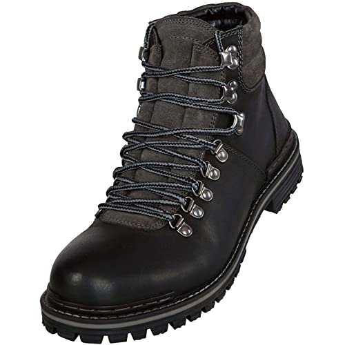 Nebulus Herren Winterstiefel HIKING, warme Stiefel mit Merinowolle, Lederstiefel, Wanderschuhe, schwarz - 43 von Nebulus