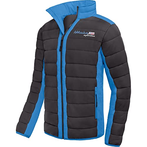 Nebulus Herren Jacke FIGHT, warme Outdoorjacke, praktische & vielseitige Übergangs- & Winterjacke, schwarz-kobalt - 3XL von Nebulus