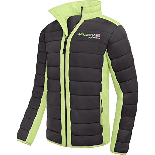 Nebulus Herren Jacke FIGHT, warme Outdoorjacke, praktische & vielseitige Übergangs- & Winterjacke, schwarz-lime - L von Nebulus