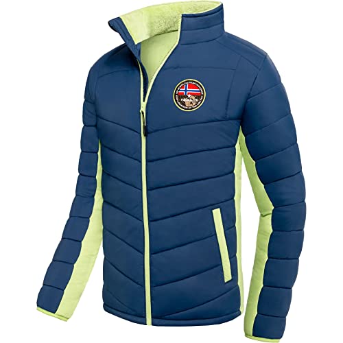 Nebulus Herren Jacke GENIUS, warme Outdoorjacke, praktische & vielseitige Übergangs- & Winterjacke, navy-lime - 3XL von Nebulus