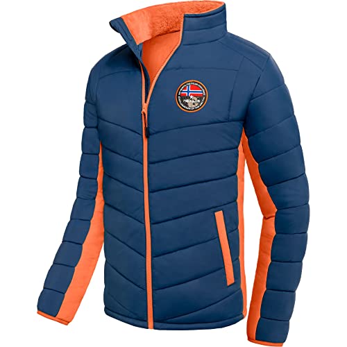 Nebulus Herren Jacke GENIUS, warme Outdoorjacke, praktische & vielseitige Übergangs- & Winterjacke, navy-orange - 3XL von Nebulus