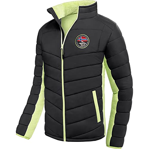 Nebulus Herren Jacke GENIUS, warme Outdoorjacke, praktische & vielseitige Übergangs- & Winterjacke, schwarz-lime - L von Nebulus