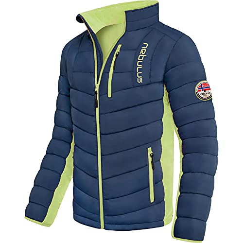 Nebulus Herren Jacke GRAFFITY, warme Outdoorjacke, praktische & vielseitige Übergangs- & Winterjacke, navy-lime - 3XL von Nebulus