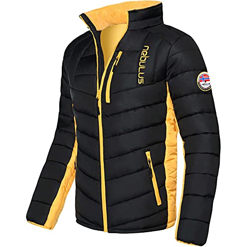 Nebulus Herren Jacke GRAFFITY, warme Outdoorjacke, praktische & vielseitige Übergangs- & Winterjacke, schwarz-gelb - 3XL von Nebulus