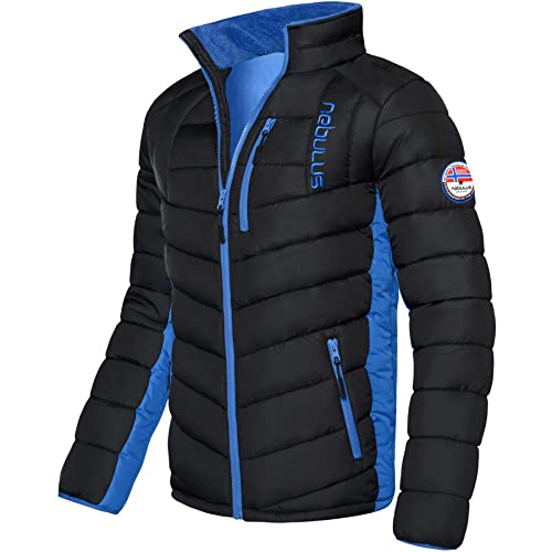 Nebulus Herren Jacke GRAFFITY, warme Outdoorjacke, praktische & vielseitige Übergangs- & Winterjacke, schwarz-kobalt - 3XL von Nebulus