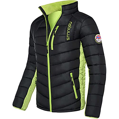 Nebulus Herren Jacke GRAFFITY, warme Outdoorjacke, praktische & vielseitige Übergangs- & Winterjacke, schwarz-lime_g - L von Nebulus