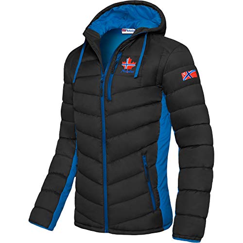 Nebulus Herren Jacke MERIK, warme Outdoorjacke, praktische & vielseitige Übergangs- & Winterjacke, schwarz-kobalt - XXL von Nebulus