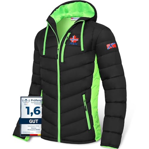Nebulus Herren Jacke MERIK, warme Outdoorjacke, praktische & vielseitige Übergangs- & Winterjacke, schwarz-lime - XXL Nebulus Herren Jacke MERIK, warme Outdoorjacke, praktische & vielseitige Übergangs- & Winterjacke, schwarz-lime - XXL von Nebulus