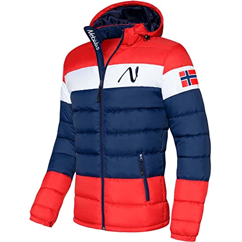 Nebulus Herren Jacke MIXUP, warme Outdoorjacke, praktische & vielseitige Übergangs- & Winterjacke, blau-rot - L von Nebulus