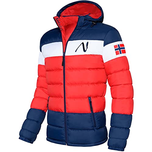 Nebulus Herren Jacke MIXUP, warme Outdoorjacke, praktische & vielseitige Übergangs- & Winterjacke, rot-blau - L von Nebulus