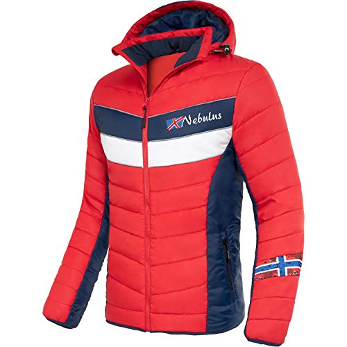 Nebulus Herren Jacke NATURAL, warme Outdoorjacke, praktische & vielseitige Übergangs- & Winterjacke, rot-navy - M von Nebulus