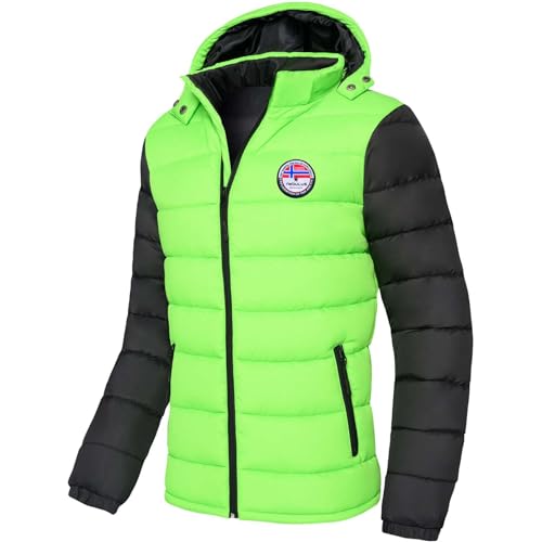 Nebulus Herren Jacke UNIMAK, warme Outdoorjacke, praktische & vielseitige Übergangs- & Winterjacke, green_flash - - XXL von Nebulus