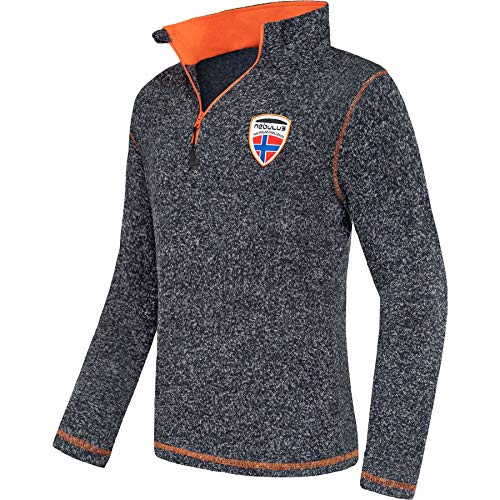 Nebulus Herren Pullover Kyle, Warmer Fleecepullover, Pulli aus Fleece mit Half Zip Reißverschluss, Navy-orange - 3XL von Nebulus