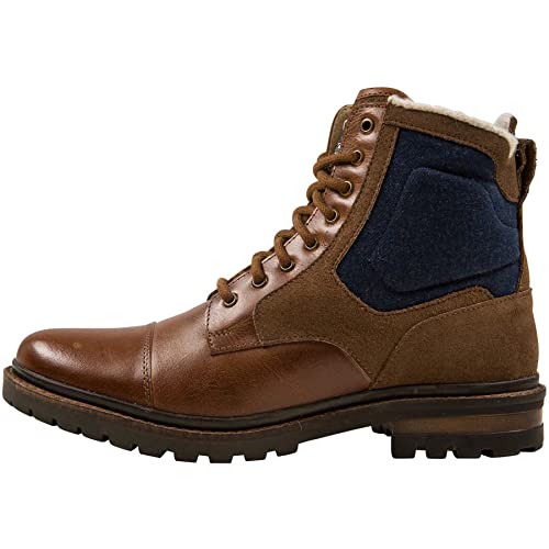 Nebulus Herren Winterstiefel BILL, warme Stiefel mit Merinowolle, Lederstiefel, hellbraun_blau - 43 von Nebulus