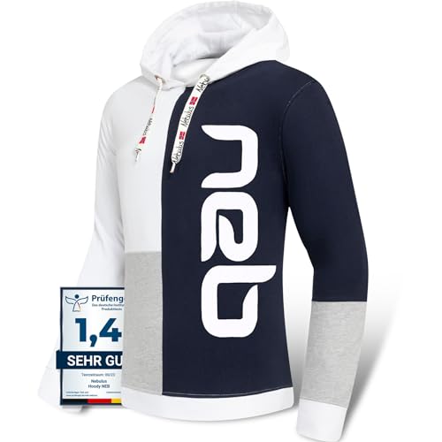 Nebulus Herren NEB, Pulli, Pullover, Sweatshirt, grau-Navy-weiß - L von Nebulus