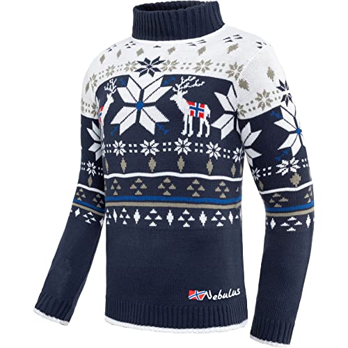 Nebulus Herren Norweger Strickpullover Stag, lässiger Pullover, vielseitig, Navy - M von Nebulus