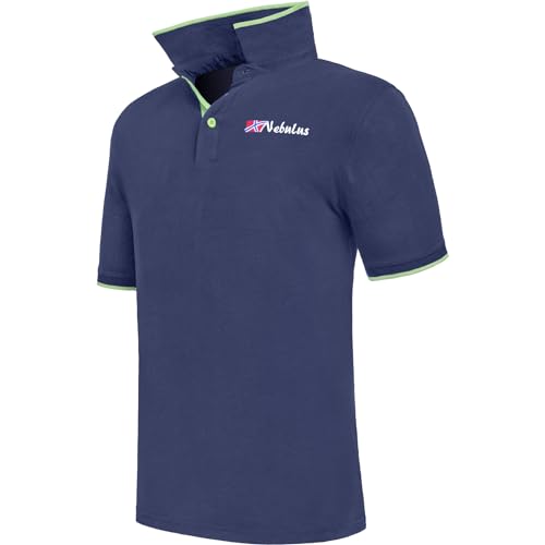 Nebulus Herren Poloshirt LASTONE, Shirt, Sweatshirt, Polo, Navy-Lime - L von Nebulus