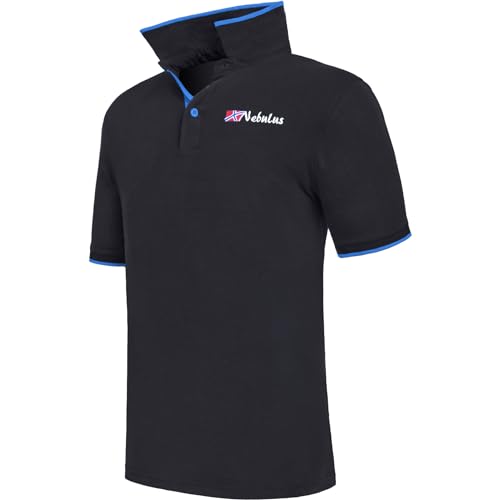 Nebulus Herren Poloshirt LASTONE, Shirt, Sweatshirt, Polo, schwarz-Kobalt - XL von Nebulus