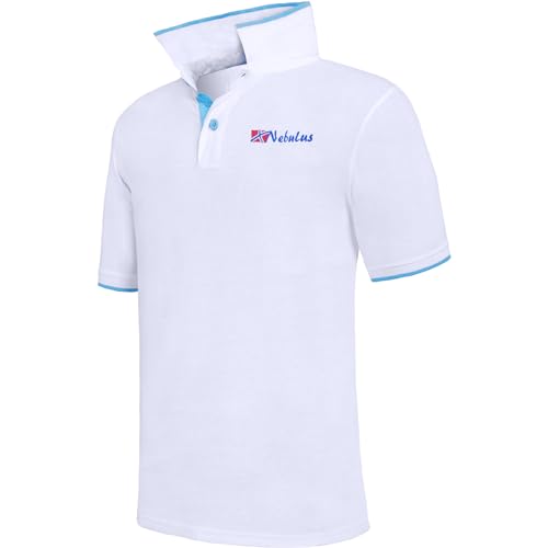 Nebulus Herren Poloshirt LASTONE, Shirt, Sweatshirt, Polo, weiß-türkis - L von Nebulus