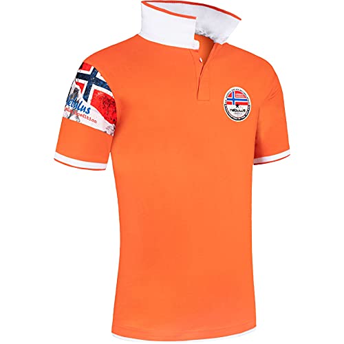 Nebulus Herren Poloshirt Paras, Shirt, Sweatshirt, Polo, orange-weiß - L von Nebulus