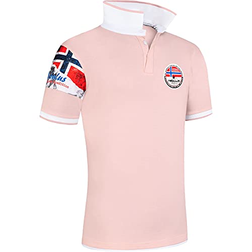 Nebulus Herren Poloshirt Paras, Shirt, Sweatshirt, Polo, rosa-weiß - L von Nebulus