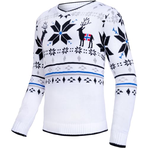 Nebulus Herren Pullover Breen, Warmer Pullover, schicker Pullover im Norweger-Style, weiß - M Nebulus Herren Pullover Breen, Warmer Pullover, schicker Pullover im Norweger-Style, weiß - M von Nebulus