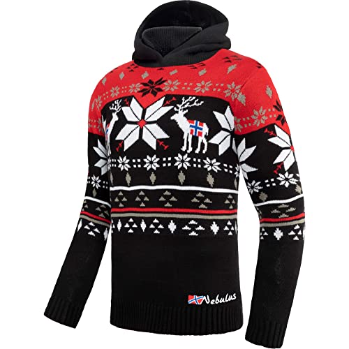 Nebulus Herren Pullover NORJAN, Warmer Pullover, praktischer & vielseitiger Kapuzenpullover, rot - XL von Nebulus