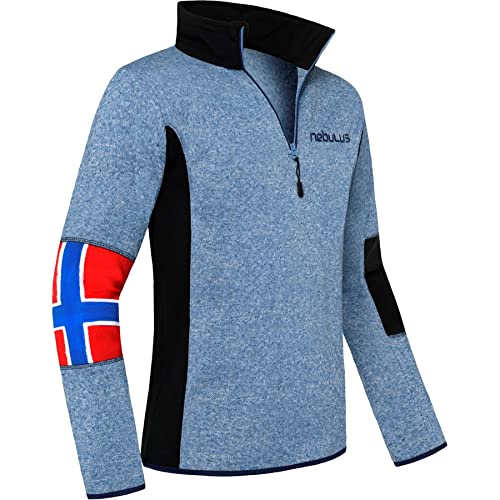 Nebulus Herren Pullover PAO, Warmer Fleecepullover, Pulli aus Fleece mit Half Zip Reißverschluss, Malibu-Navy - L von Nebulus