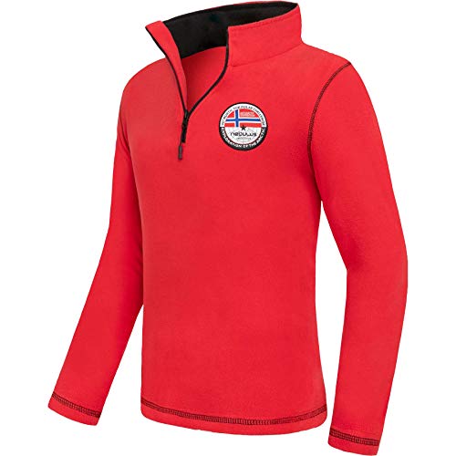 Nebulus Herren Pullover Ramy, Warmer Fleecepullover, Pulli aus Fleece mit Half Zip Reißverschluss, rot - L von Nebulus