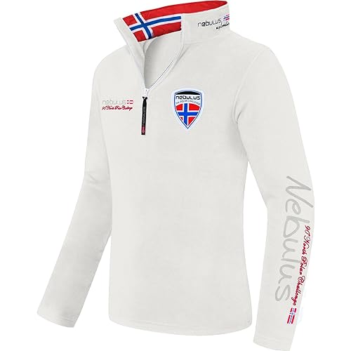 Nebulus Herren Pullover SKANDINAVIA, Warmer Fleecepullover, Pulli aus Fleece mit Half Zip Reißverschluss, Gardenia - S von Nebulus