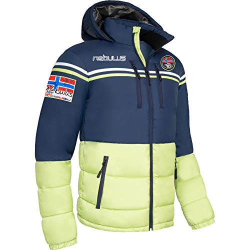 Nebulus Herren Skijacke BLOCKY, Outdoorjacken, Funktionsjacke, Navy-Lime - XXL von Nebulus